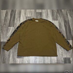 SIZE XL MENS VINTAGE CABELA’S OLIVE CAMO FLEECE SECLUSION 3D SWEATSHIRT